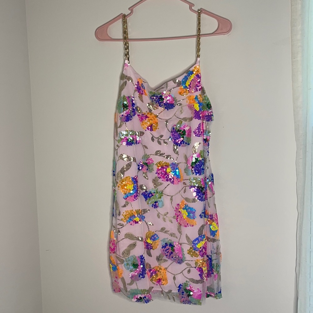 Sequin Floral Dress